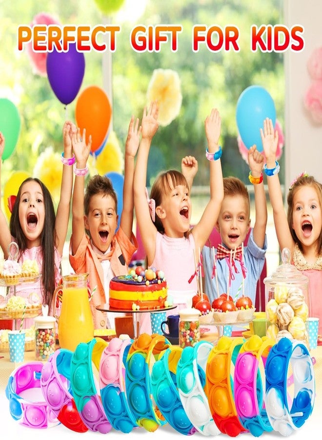 Sillyme 12pcs Return Gifts Birthday Party for Kids - Pop It Fidget Bracelet Band - Silicone Sensory Toys - Return Gift for Kids Age 6-10 10-12 - Birthday Return Gift 6-12 - Image 5